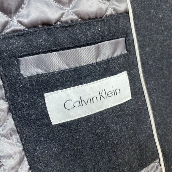 Calvin Klein Wool Blend Peacoat Womens S Medium Black Double Breasted - Picture 8 of 10